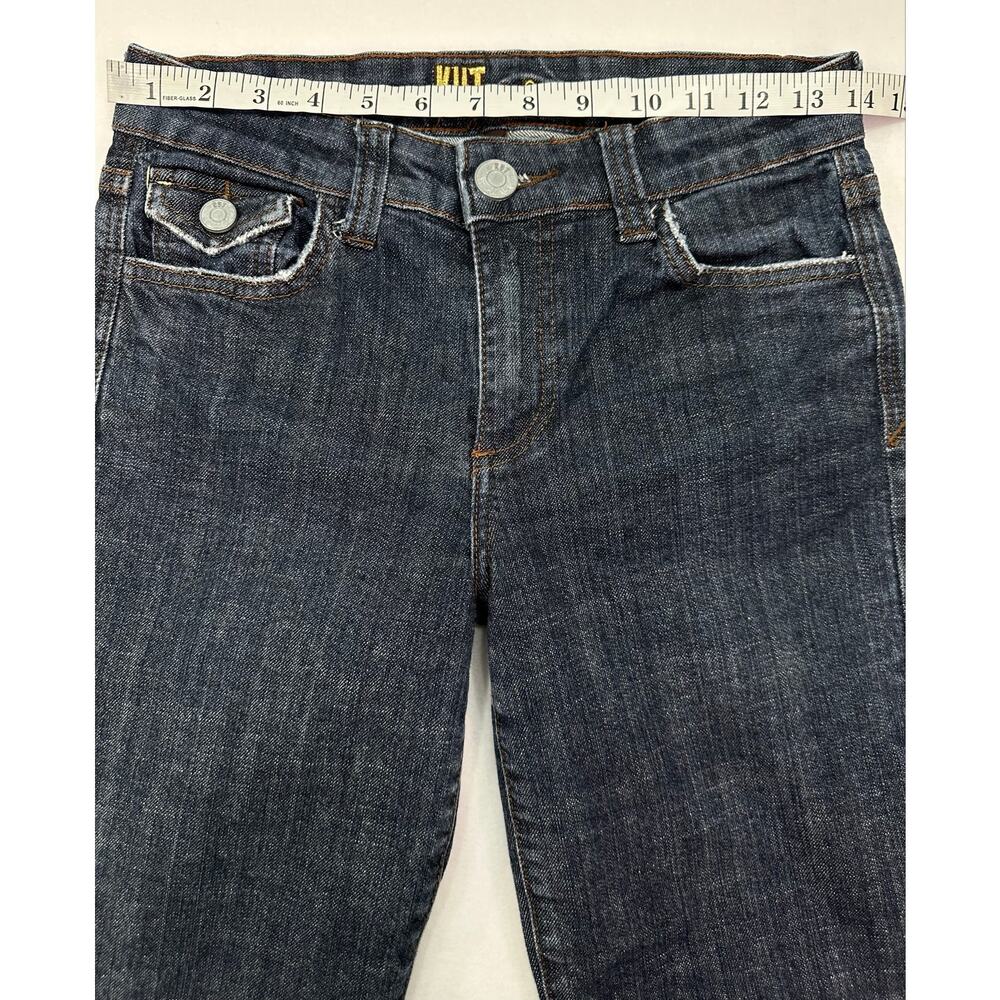 KUT From The Kloth Y2K Dark Wash Cropped Flap Pocket Jeans Size 2 - Picture 8 of 13